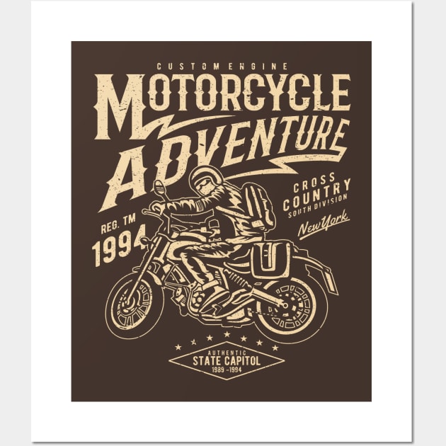 Motorcycle Adventure Cross Country Wall Art by JakeRhodes